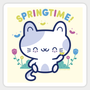 Springtime Kitty Sticker